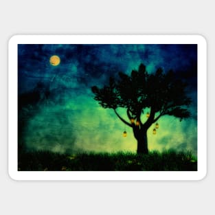 Lanterns Glow At Night Sticker